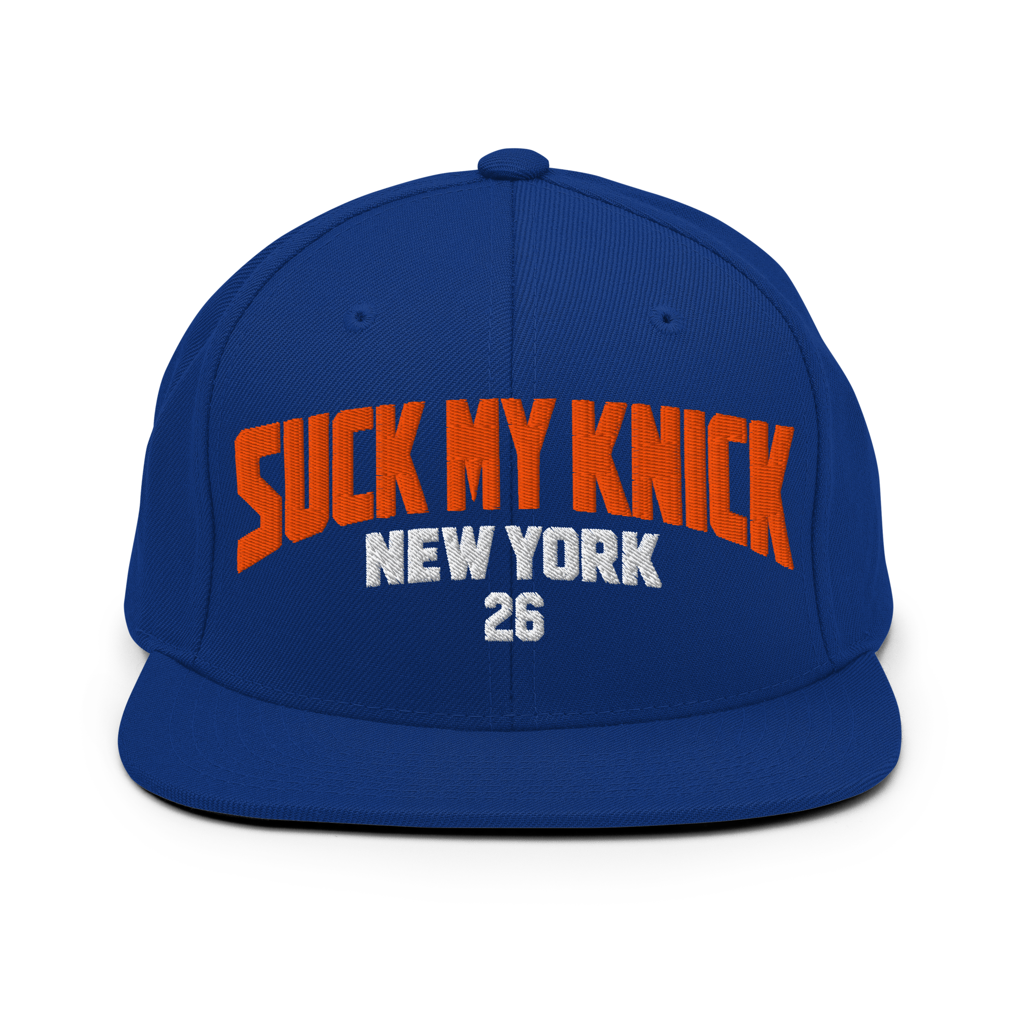 SUCK MY KNICK NEW YORK 26 snapback in Royal Blue