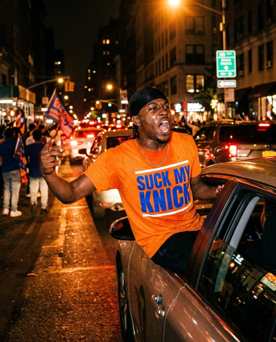 SUCK MY KNICK BAR TEE ORANGE
