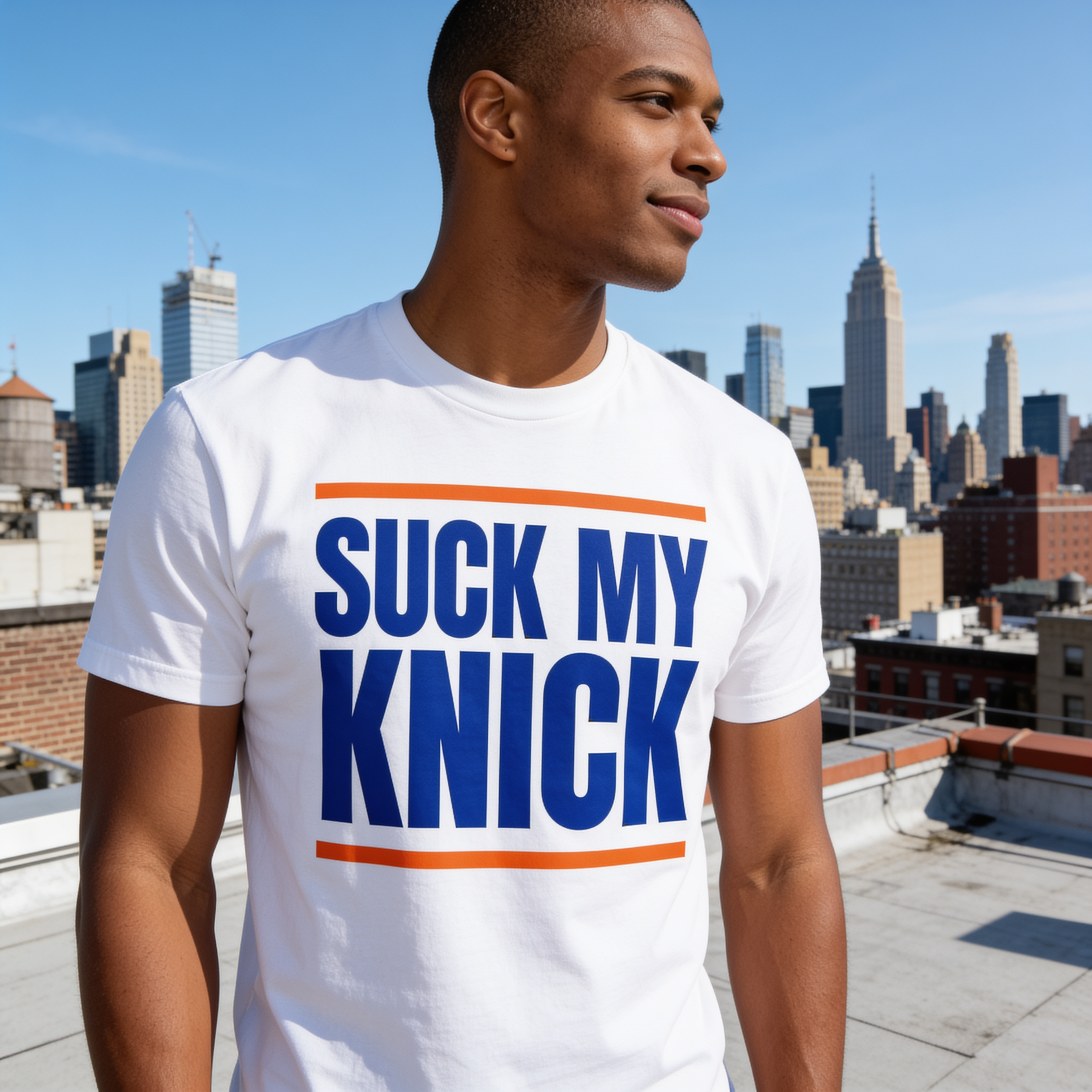 SUCK MY KNICK BAR TEE WHITE