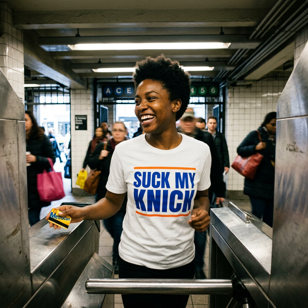 SUCK MY KNICK BAR TEE WHITE
