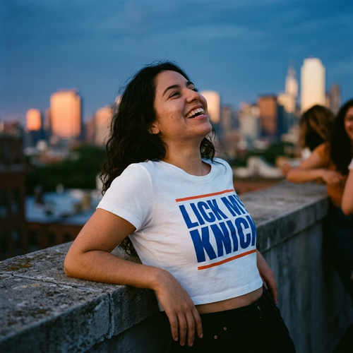 LICK MY KNICK WOMEN'S CROP TEE WHITE